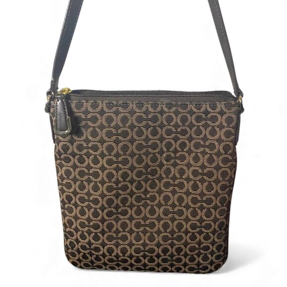 COACH - Dark Brown Crossbody Women's Shoulder Bag full zip adjustable strap - Picture 3 of 4